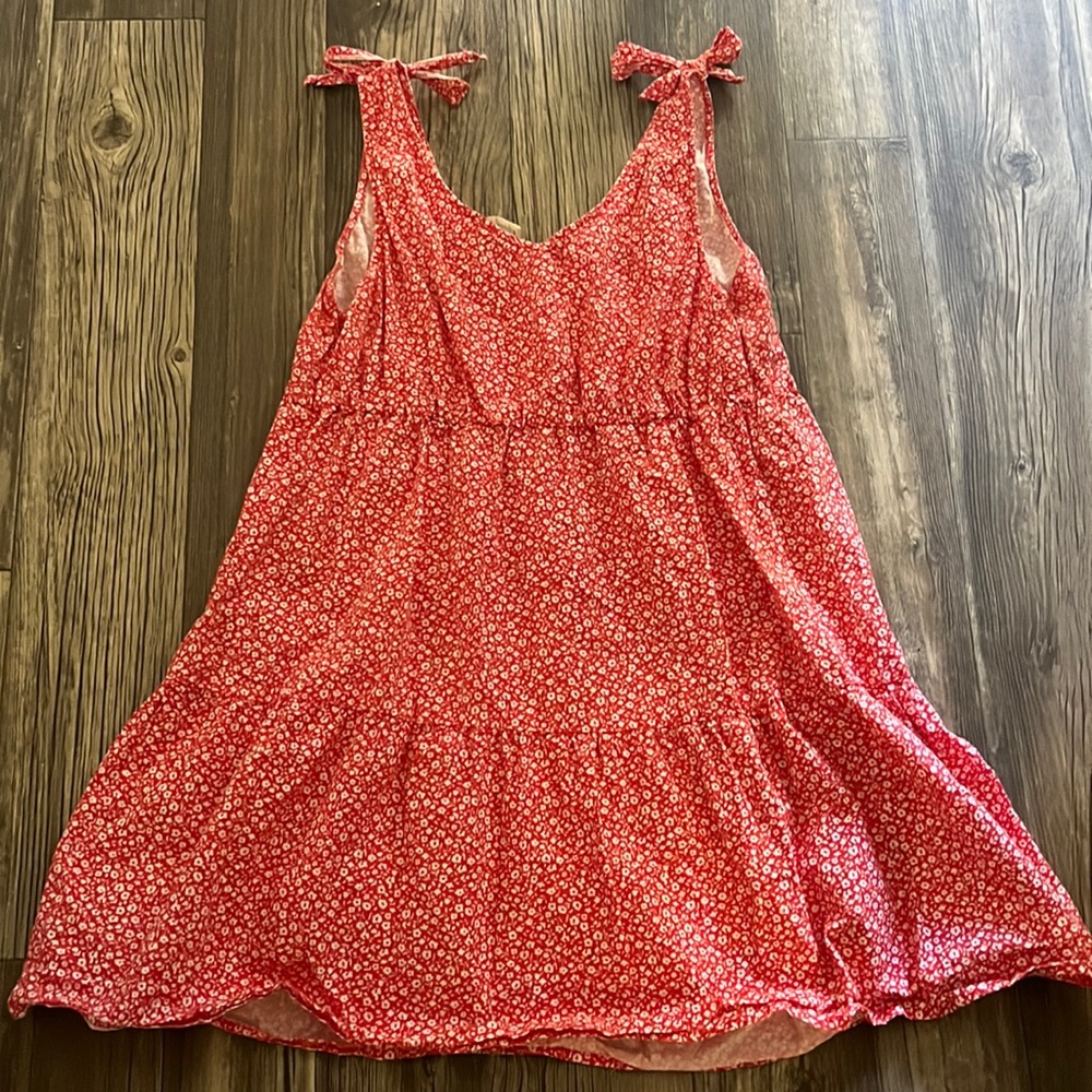 Red long tank top